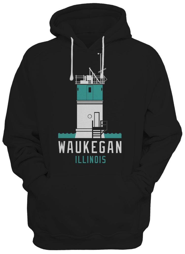 Waukegan LightHouse / Black - Hoodie