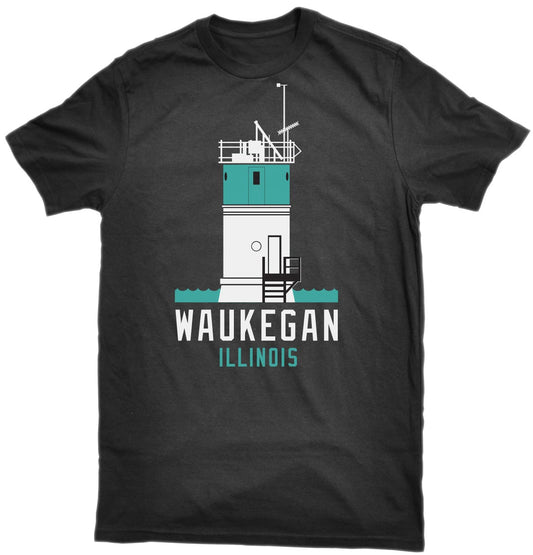 Waukegan Lighthouse / Black - Tee